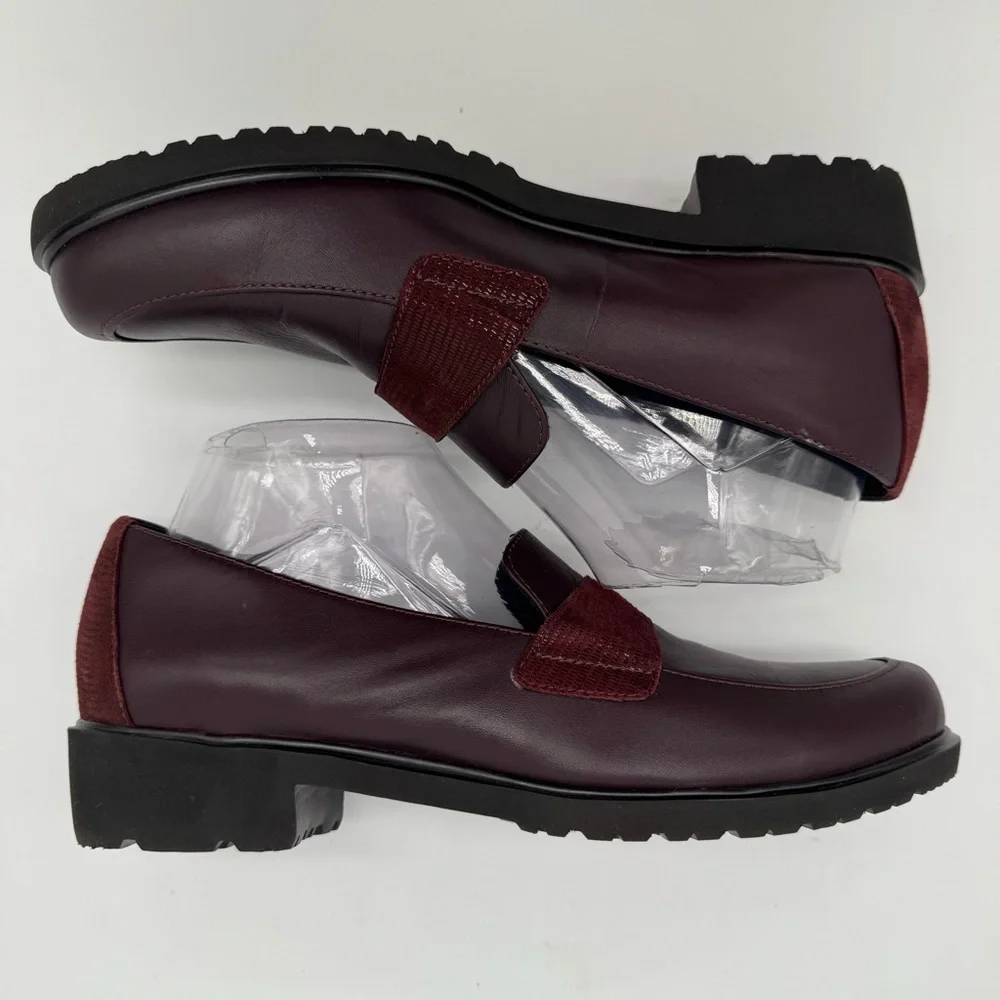 Munro Geena Wine Purple Leather Loafer Size 8 M - Picture 5 of 11